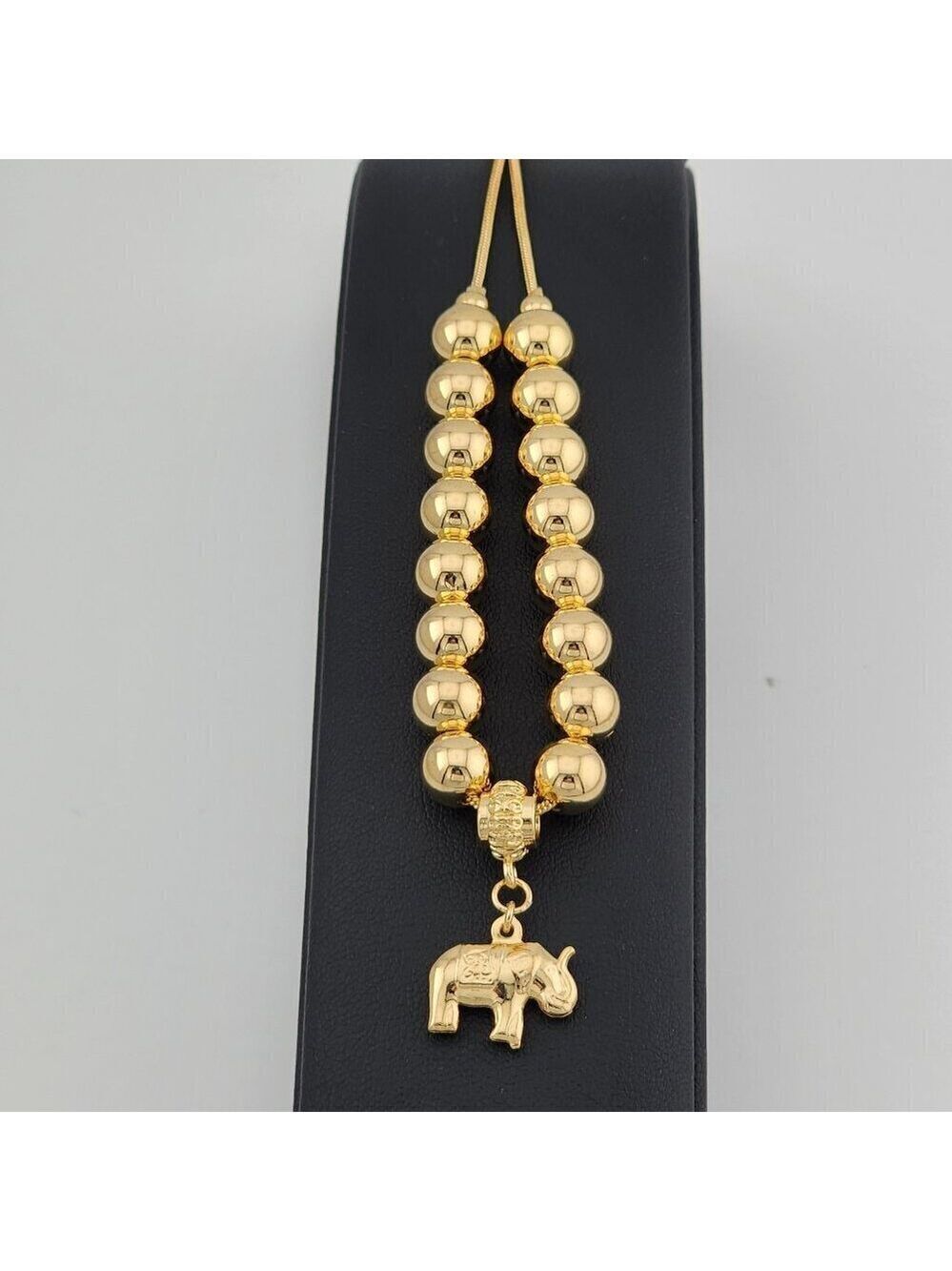 Unique Stylish Adjustable Bracelet with Beaded Elephant Design
